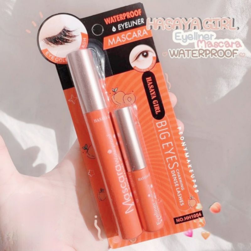 PAKET 2 IN 1 HASAYA GIRL MASCARA AND EYELINER PEACH NO. HH1054