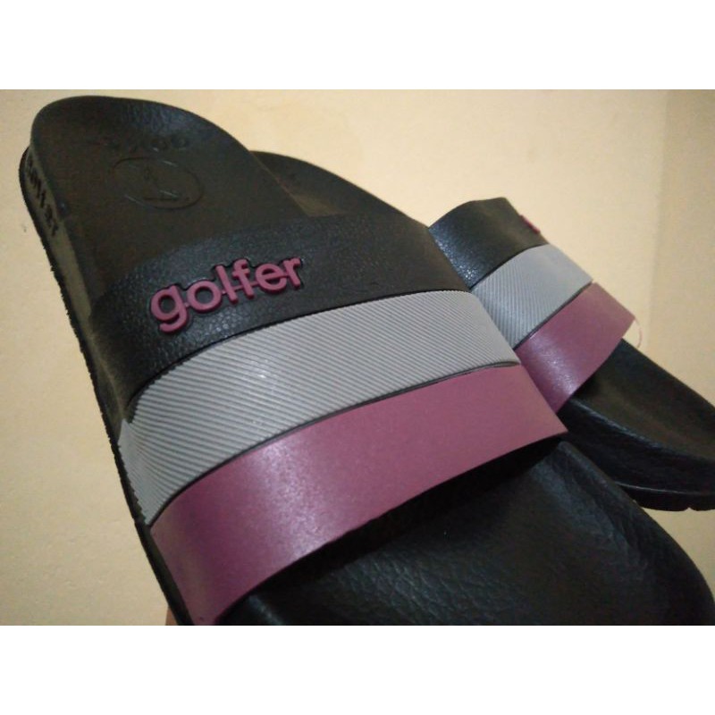 [PIKU] Sandal slop dewasa GOLFER SIZE 39-44 motif strip sandal slide sandal duramo-2