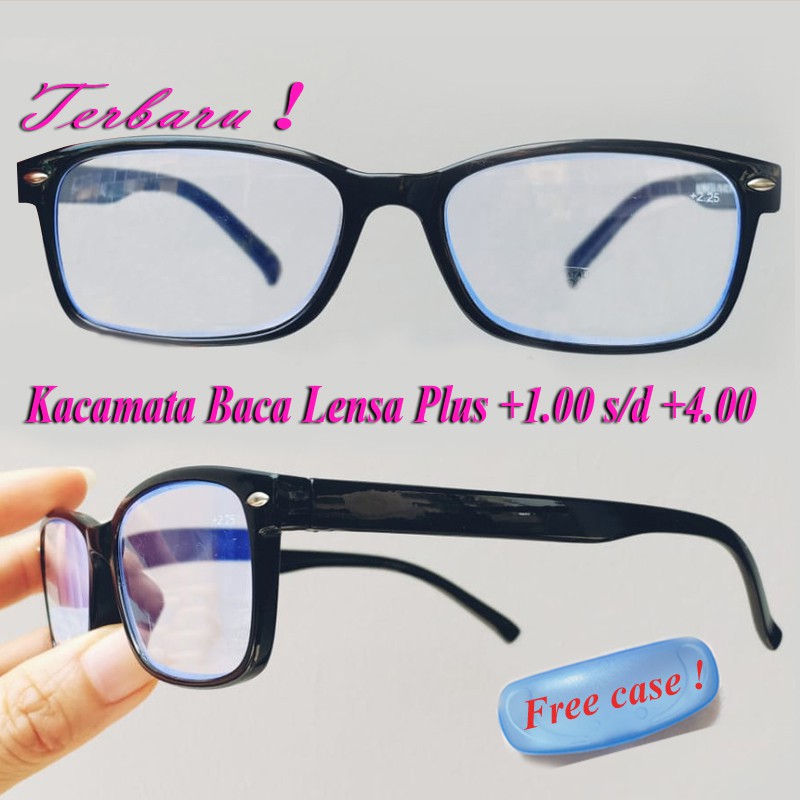 Kacamata Blueray Plus (+) dari +1.00- +4.00 FREE CASE Kacamata Pria Wanita Kacamata Plus Kaca mata