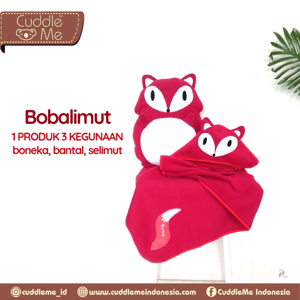 Cuddle Me Bobalimut Boneka Bantal Selimut Topi Bayi Balmut Hoodie Baby Blanket Karakter Lucu