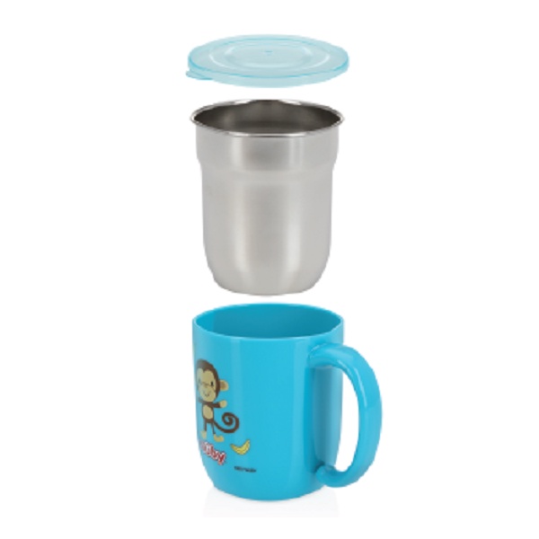 Nuby Stainless Steel Mug with Travel Lid Cangkir Minum Anak dg Tutup