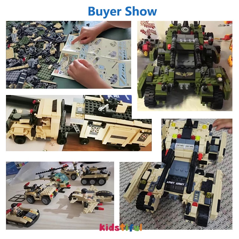 Mainan Anak Laki Laki Tank WW2 772Pcs Tentara Tangki