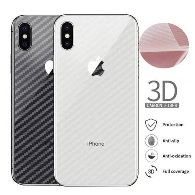 IPHONE X / XS , IPHONE XR , IPHONE XSMAX anti gores belakang skin belakang karbon