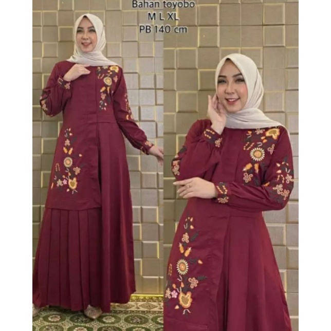 GAMIS TOYOBO BORDIR //GAMIS BORDIR MATAHARI