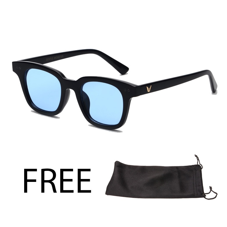 Kacamata GM Logo V Fashion Retro Vintage Anti Radiasi FREE SARUNG