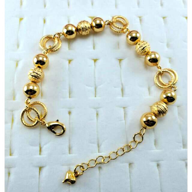 GELANG bola-bola emas polos