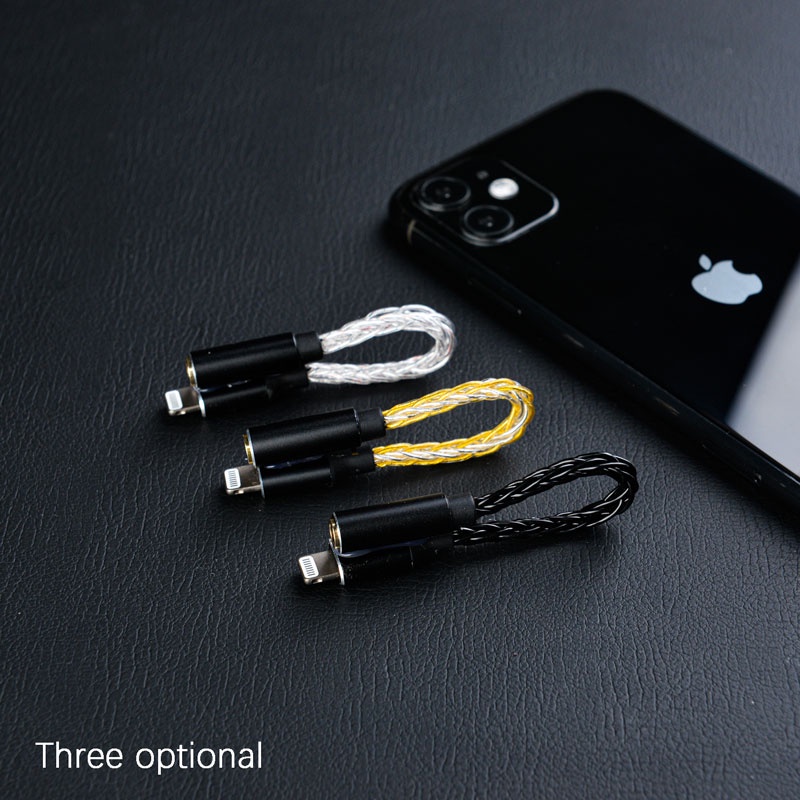 Jcally JM08L Kabel Adapter Earphone HiFi 3.5mm Ke lighting C101 DAC 8 Lapis Silver Untuk ios