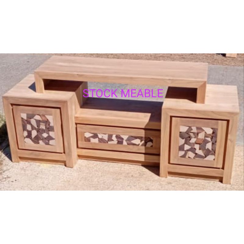 Bufet Tv Minimalis Jati mentahan|STOCK MEABLE