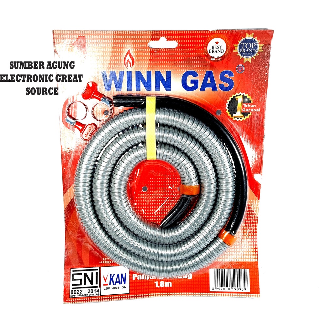 Winn Gas Selang Fleksibel Gas Wingas SNI Berkualitas Panjang 1.8M