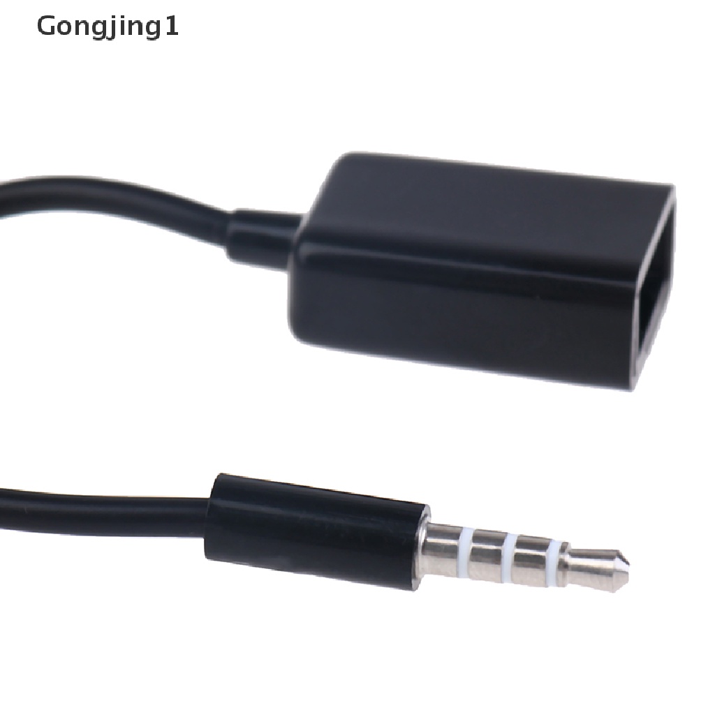 Gongjing1 Kabel Konverter Audio AUX 3.5mm Male Ke USB 2.0 Female Untuk MP3 Mobil