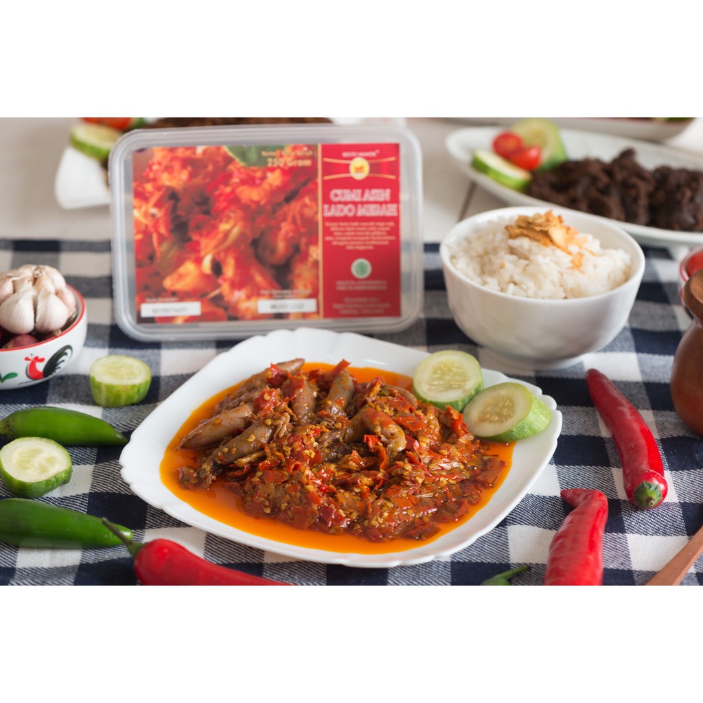 

Restu Mande - Cumi Asin Padang Lado Merah Masakan Padang Kemasan Siap Saji Halal