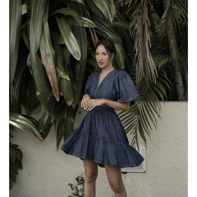 FLOMORS x DEWWI Revila Dress in Denim size S