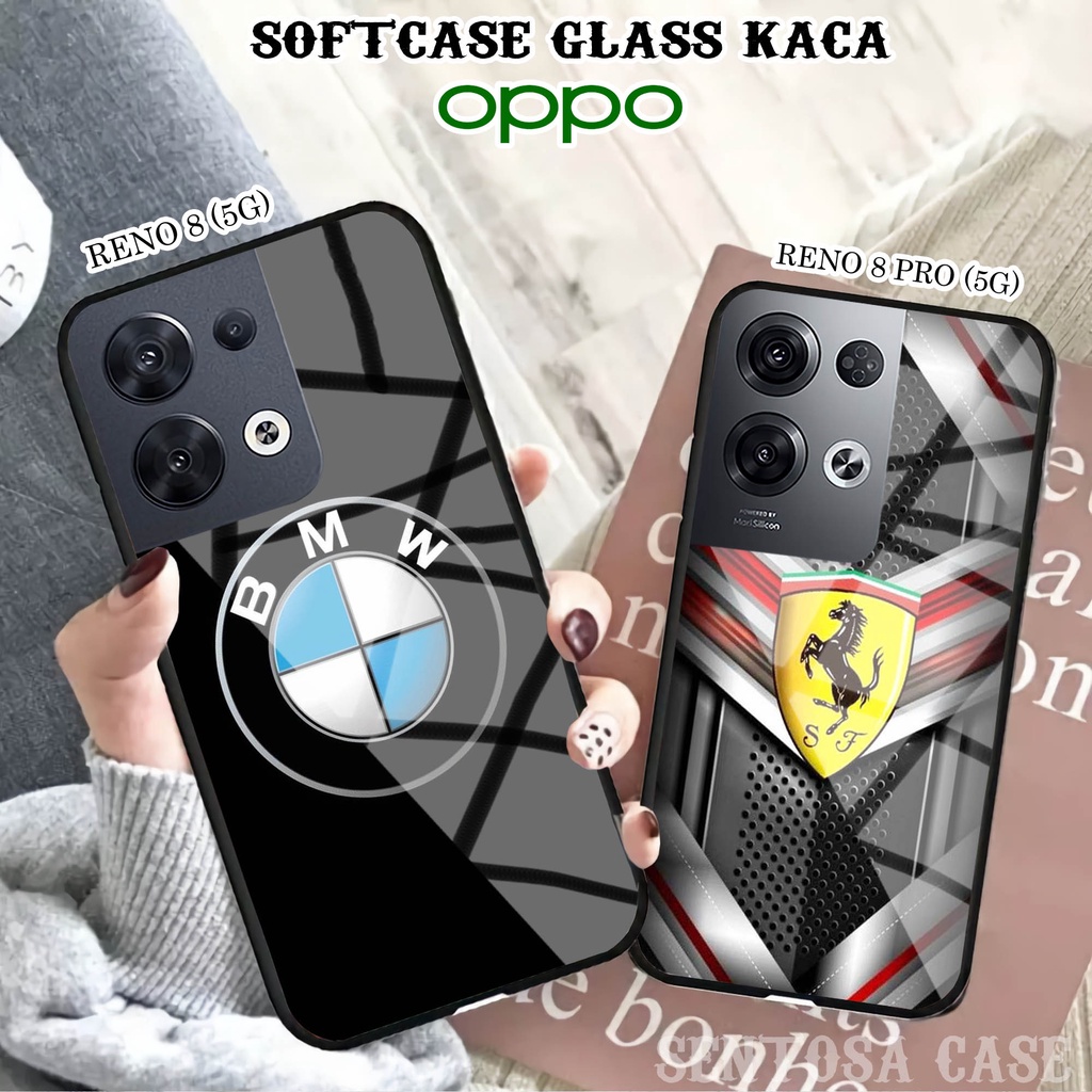 Softcase Glass Kaca OPPO RENO 8 (5G) & RENO 8 PRO (5G) - Casing HP OPPO RENO 8 & 8 PRO (5G) [ S41 ].