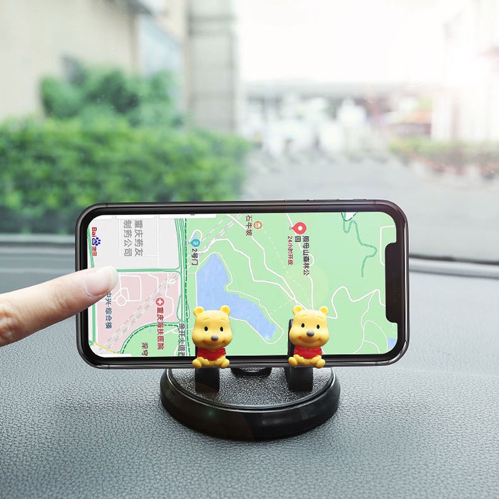 Bracket Wadah Penyangga Handphone Dengan Bahan ABS Dan Gambar Kartun Kelinci / Beruang Untuk Interior Mobil