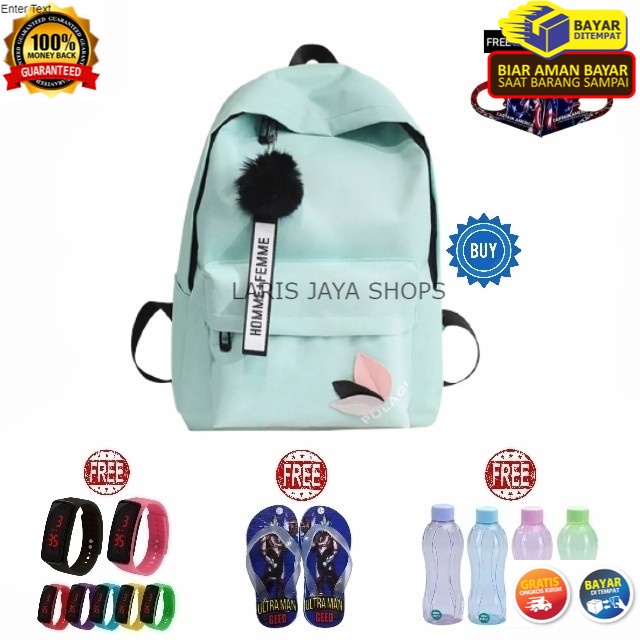 COD TAS RANSEL ANAK PEREMPUAN GANTUGAN POMPOM BACKPACK SEKOLAH BANYAK HADIAH KOLEKSI KADO BAYI NEW