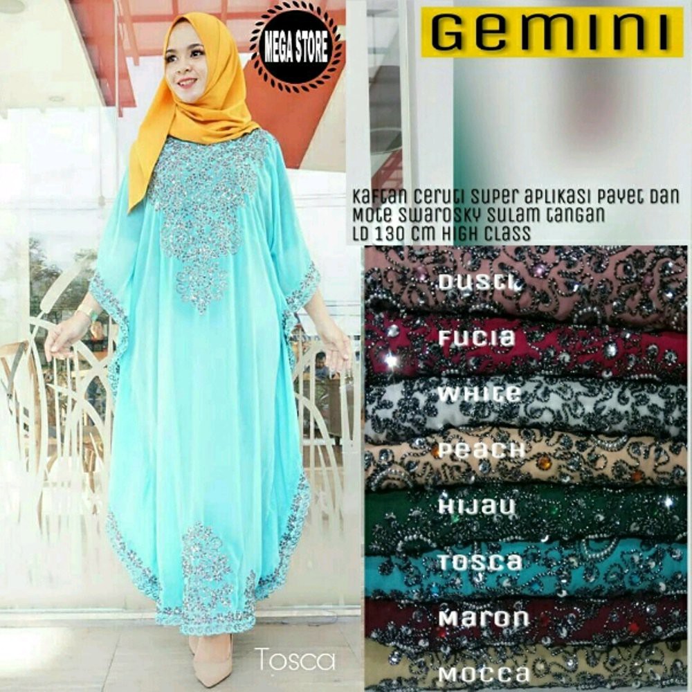 Jual Gamis Murah Kaftan Gemini Bahan Ceruti Super Diskon