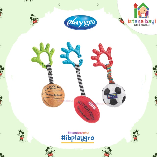 Playgro Baby Sports Balls 0m+ - Playgro Mainan bayi