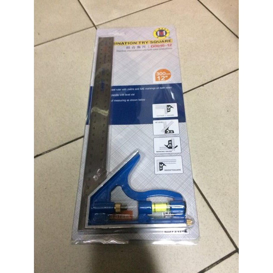 

Penggaris Siku Kombinasi / Combination Try Square Stanles 12" Cmart