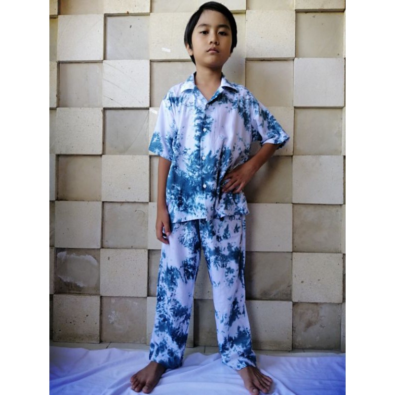 Set Pajamas Tie Dye Rayon Bali Anak Vol. 2 / SET PIYAMA / PIYAMA ANAK / PIYAMA TIDUR