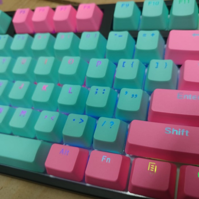 ALCHA Mechanical Keycaps Transparent Letters Backlit PBT Double Shot