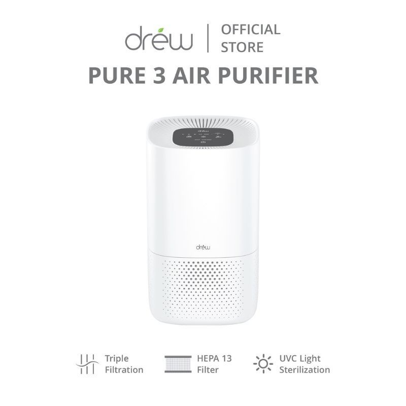 Drew Pure 3 Airpurifier Filter Udara Dengan UV C &amp; Hepa13 - Drew Pure3 Air Purifier - Penyaring Udara Ruangan