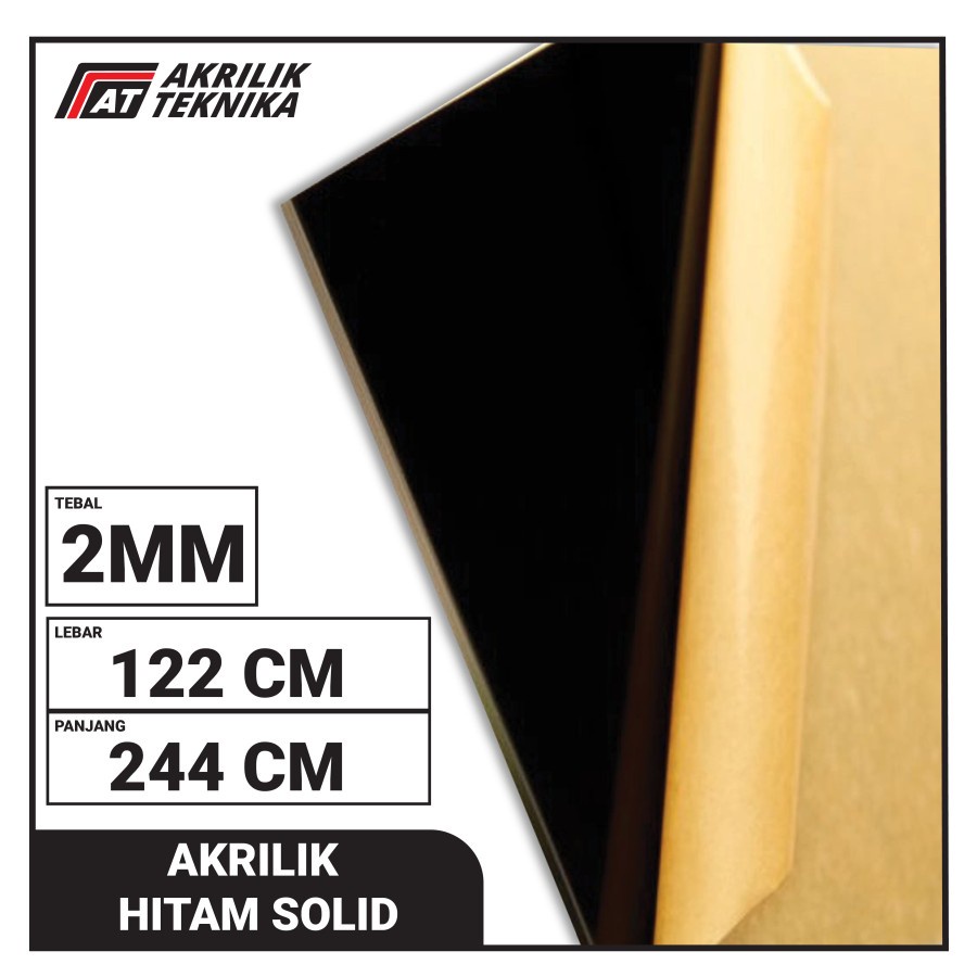 CUSTOMAKRILIK 122 X 244 HITAM 2MM LEMBARAN ACRYLIC BERKUALITAS