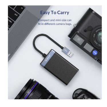 Usb type-c 3.0 card reader orico Ms cf sd micro sd tf memory card 4in1 5Gbps read simultaneosly CL4T-C3 - Pembaca kartu memori