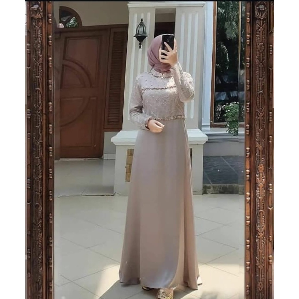Gamis Dress Fashion Muslim Wanita Elegan Tiara Dress Kekinian