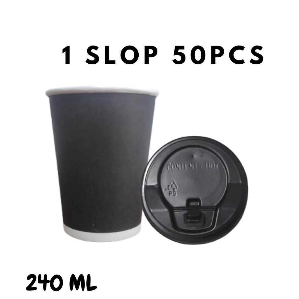 Jual Paper Cup 8 Oz 240 ML Black Hitam STARINDO Indonesia|Shopee Indonesia