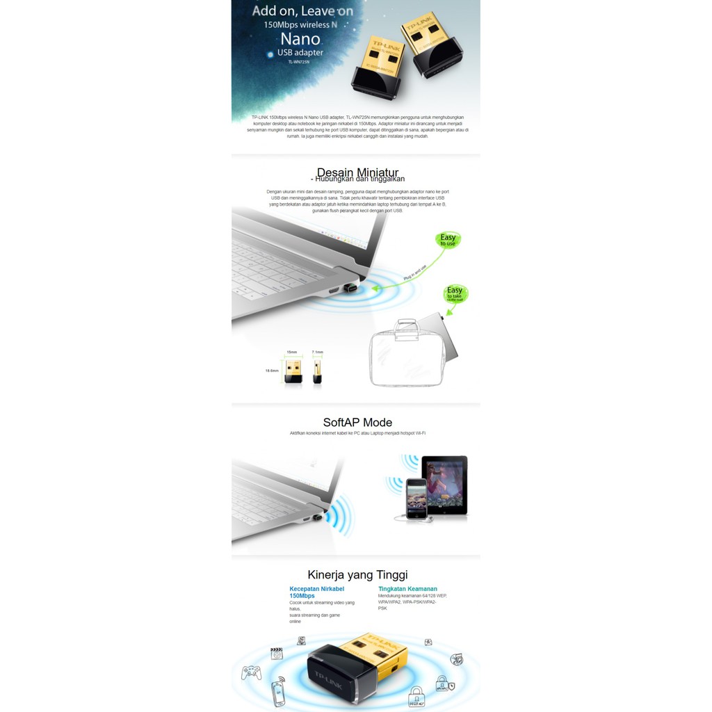 TP-LINK 725N USB wifi nano Wireless Adapter