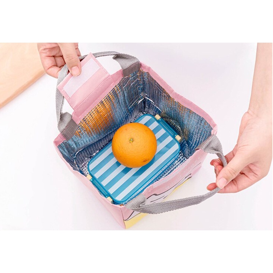 Cooler Bag Besar Bahan Canvas / Cooler Bag Karakter Lucu / Tas Penyimpan Asi Ukuran BESAR/ Tas Bekal Canvas Lunch bag