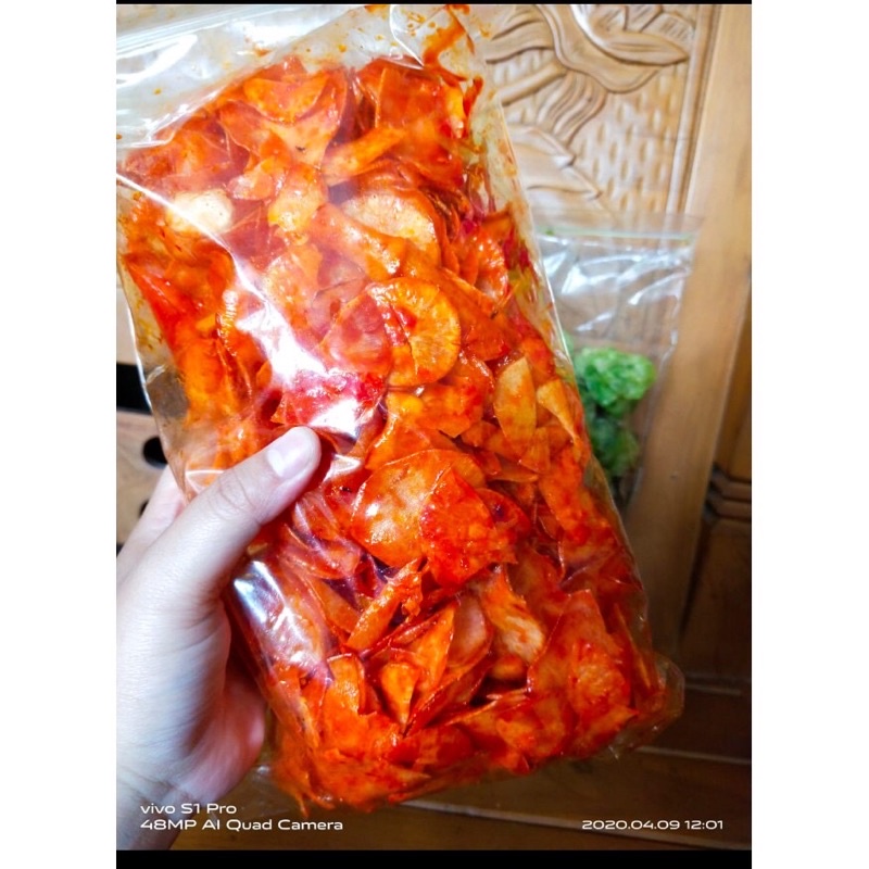 

keripik singkong pedas Sambal lengket pedas manis