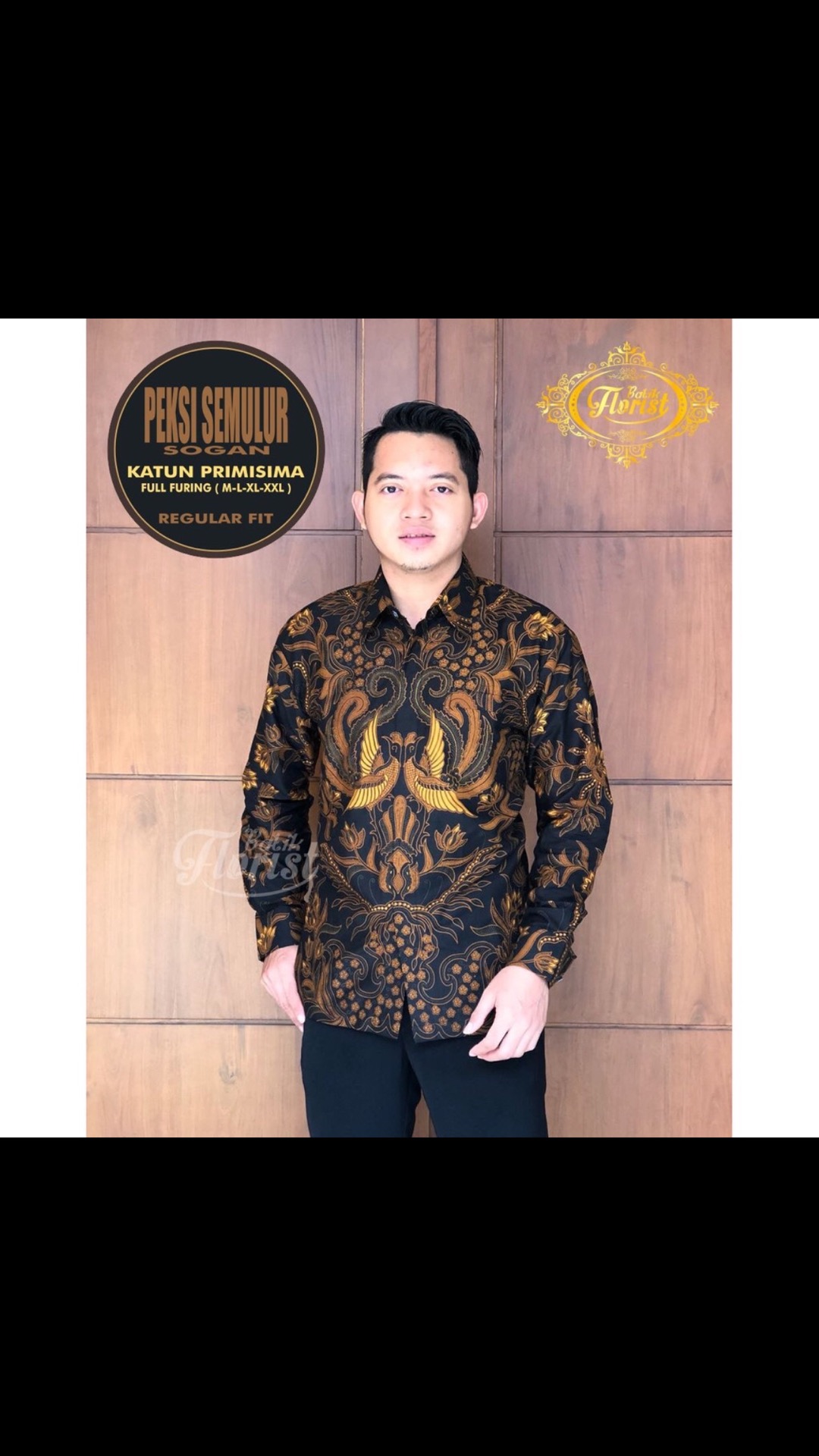 Peksi Semulur Sogan Kemeja Batik Pria Lengan Panjang By Batik Florist