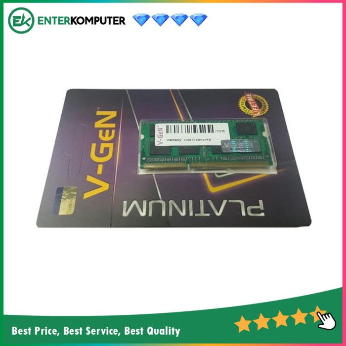 Ram V-GeN Platinum SO-DIMM DDR3 8GB PC10600/PC12800