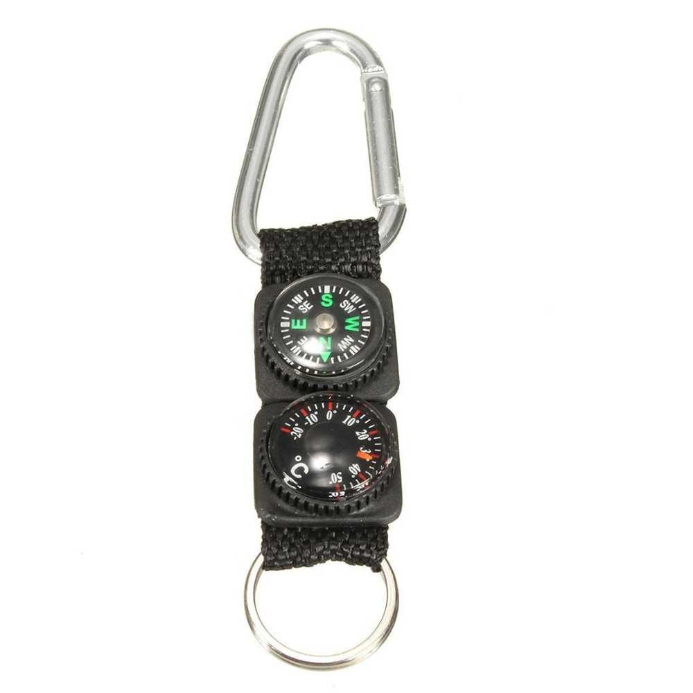 Best Seller ! Mayitr Gantungan Kunci 3 in 1 Kompas Termometer Carabiner Key Ring