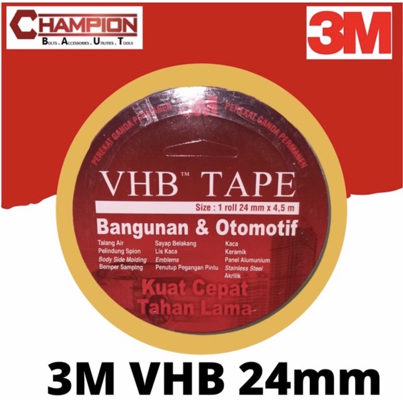 

Double Tape Double tip Lem Bulak Balik 3M VHB lebar 24mm Original