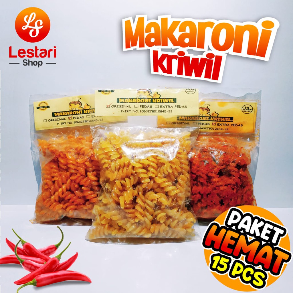 

Makaroni kriwil spiral tasikmalaya paket hemat isi 15pcs