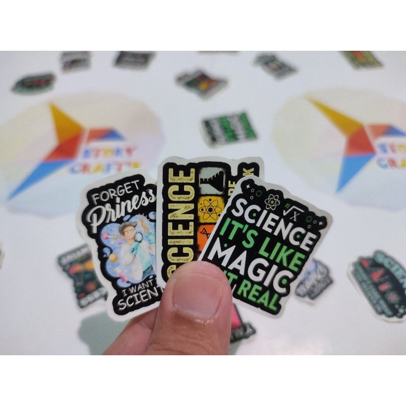 

Sticker Aestetic/Tumblr Animasi Kata Science Scientist Kawai Lucu Bahan Glosy Chromo Murah