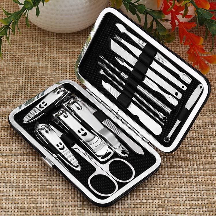 Newofficial - Gunting Kuku Set Manicure Pedicure Pouch 15 in 1