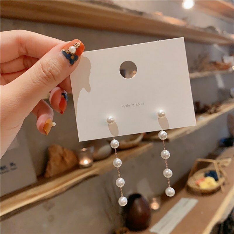 COD Anting wanita bandul mutiara korea rantai juntai mewah / anting pesta / korean acc earrings