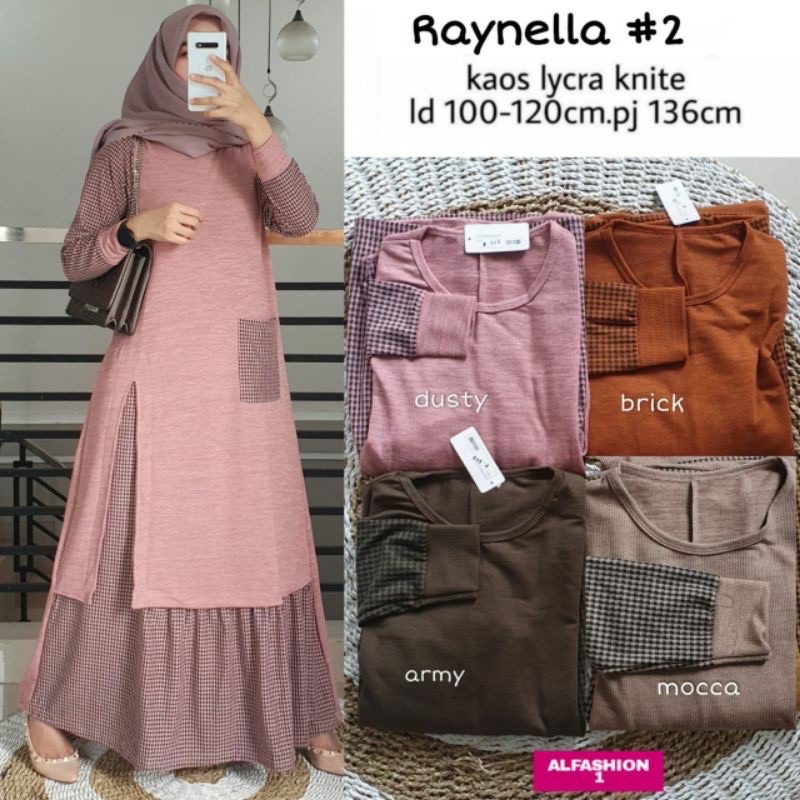 gamis kombinasi kotak 1400 rajut impor