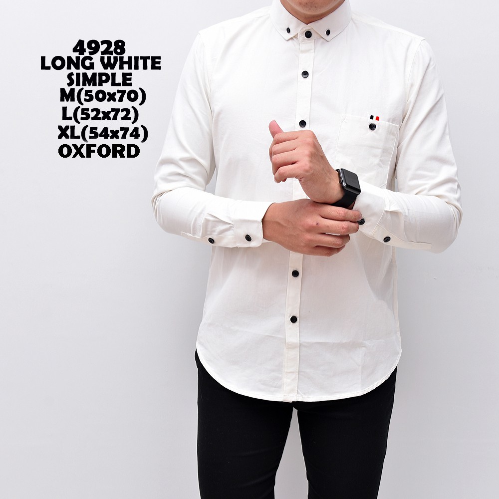 4928 Kemeja Lengan Panjang Pria Cowok Unisex Oxford 