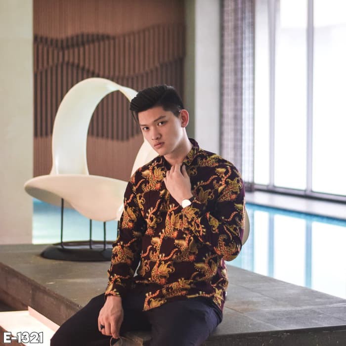 Mukti Utomo Kemeja Batik Lengan Panjang Dan Pendek Bahan Katun Ha CF498 Kemeja Pria Lengan Panjang