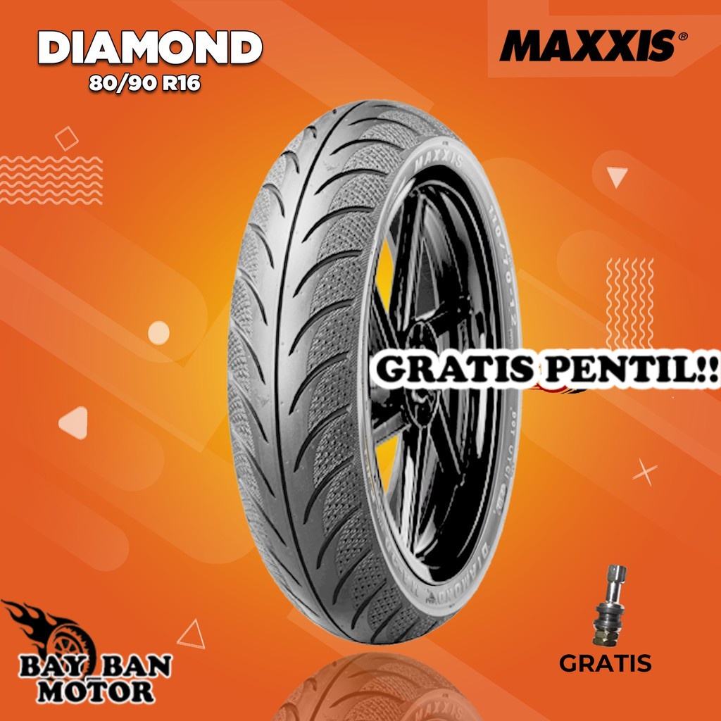 Ban Motor IMPOR // SKYWAVE, HAYATE, NOUVO // MAXXIS DIAMOND MA-3DN 80/90 Ring 16 Tubeless