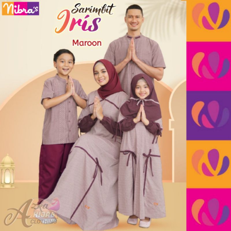 SARIMBIT NIBRAS 2021 IRIS MAROON / SERAGAM LEBARAN / SERAGAMKELUARGA / BAJU MUSLIM COUPLE KELUARGA