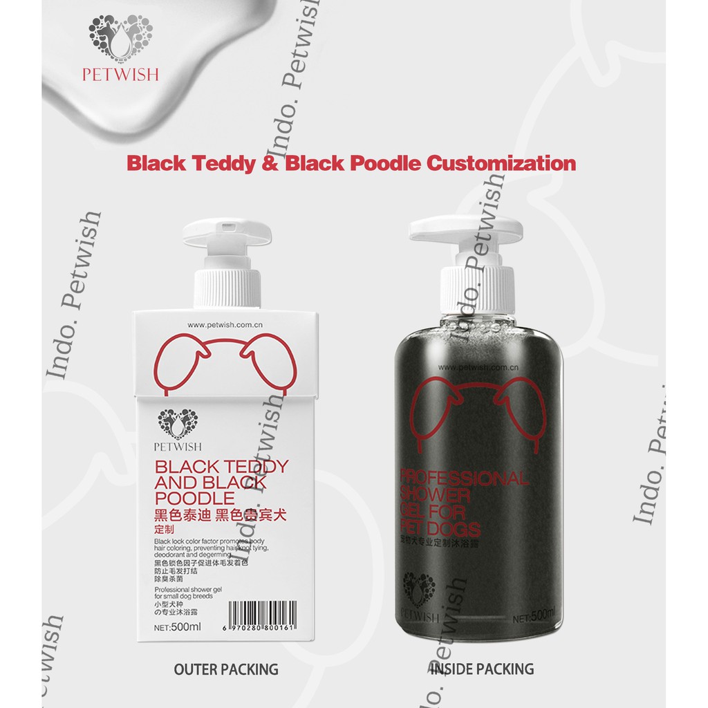 Petwish Shampo Anjing 500ML - Black Teddy &amp; Black Poodle - Dog Shampoo