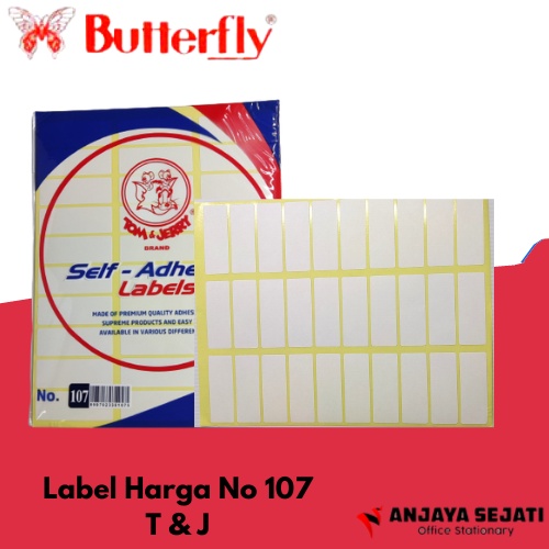 Label Harga No. 107 T & J | Tempelan Harga | Per5pack (isi 35lembar)