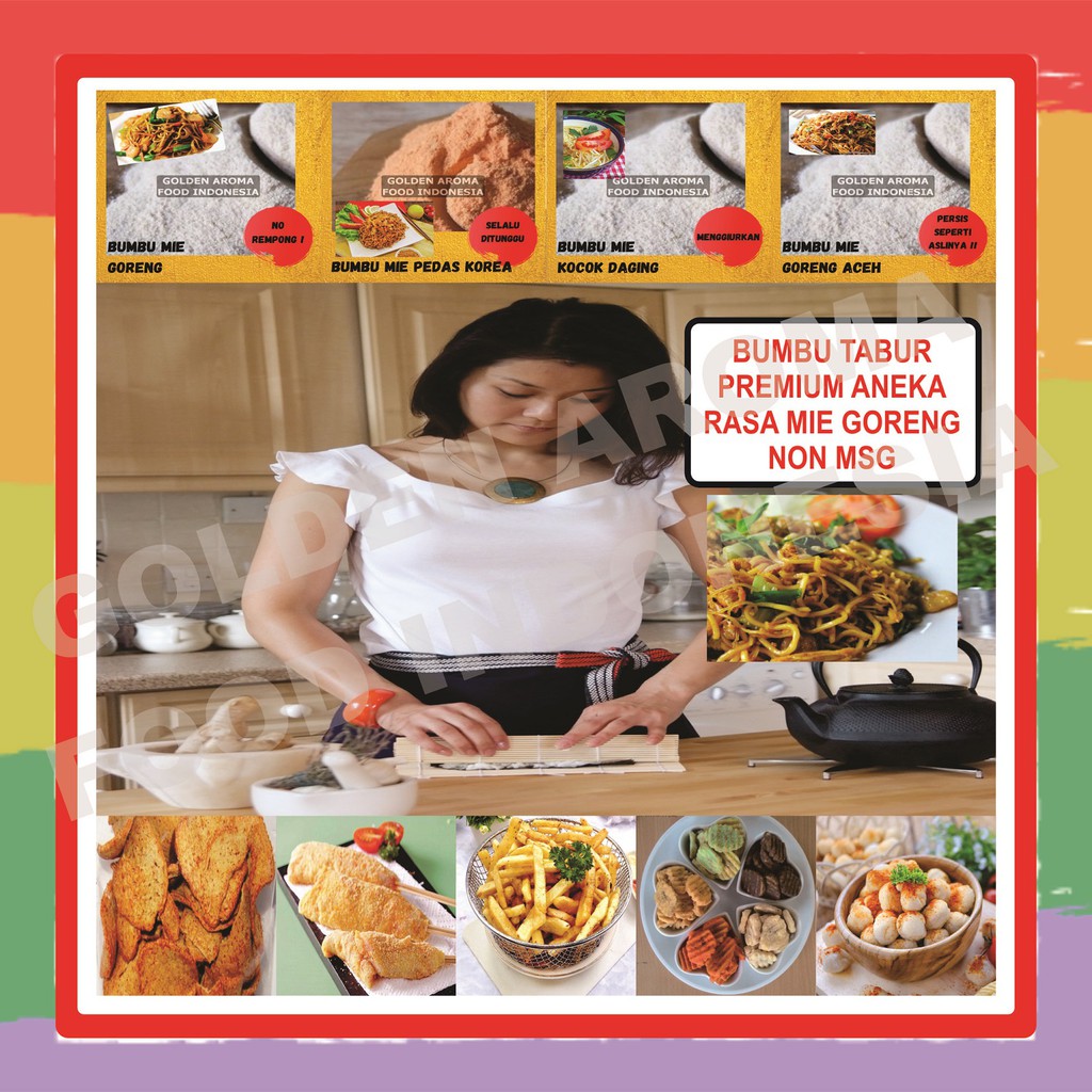 

Aneka Bubuk Bumbu Tabur Mie Goreng Fried Noodle Non MSG 1 kg Rasa Mie Pedas Korea GAFI