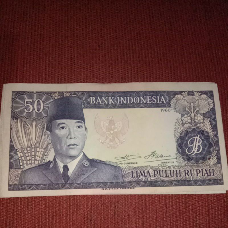 uang kuno lima puluh rupiah tahun 1960