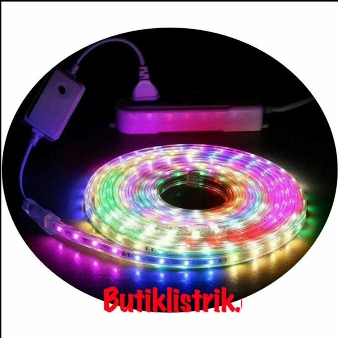 .........] Lampu Hias Lampu Selang Led Model Kotak Panjang 10mt Warna Warni RGB